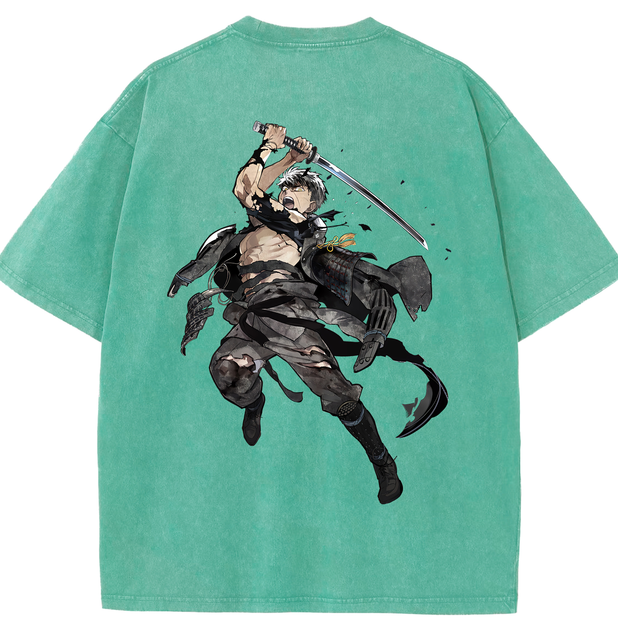 （画像用） 刀剣乱舞 Touken Ranbu 綿100% ヴィンテージ風 半袖Tシャツ（背面プリント）